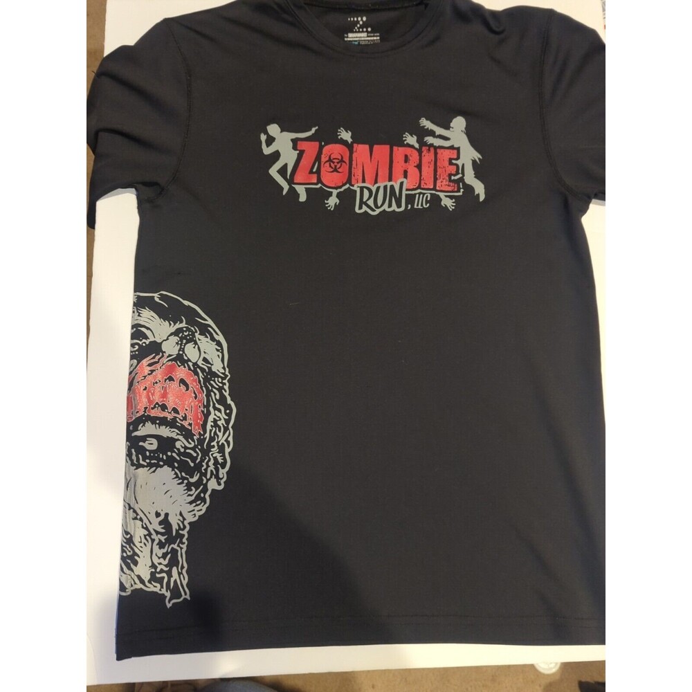 Zombie Run Black Shirt M Dri-Fit Athletic Gore Race Blood Health 5K Fitness
